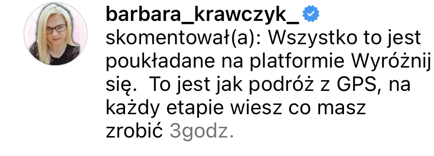 Opinia klientki platformy #WyróżnijSię