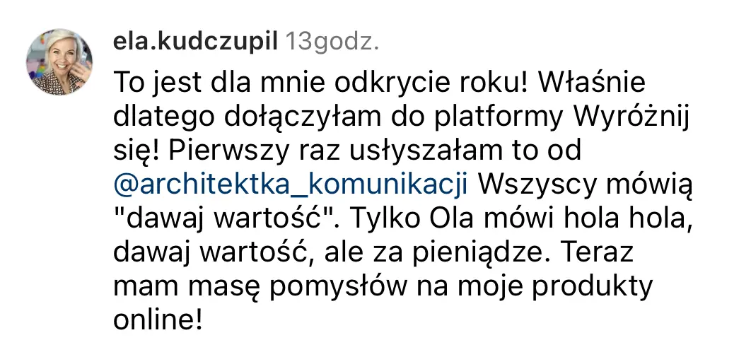 Opinia klientki platformy #WyróżnijSię 4