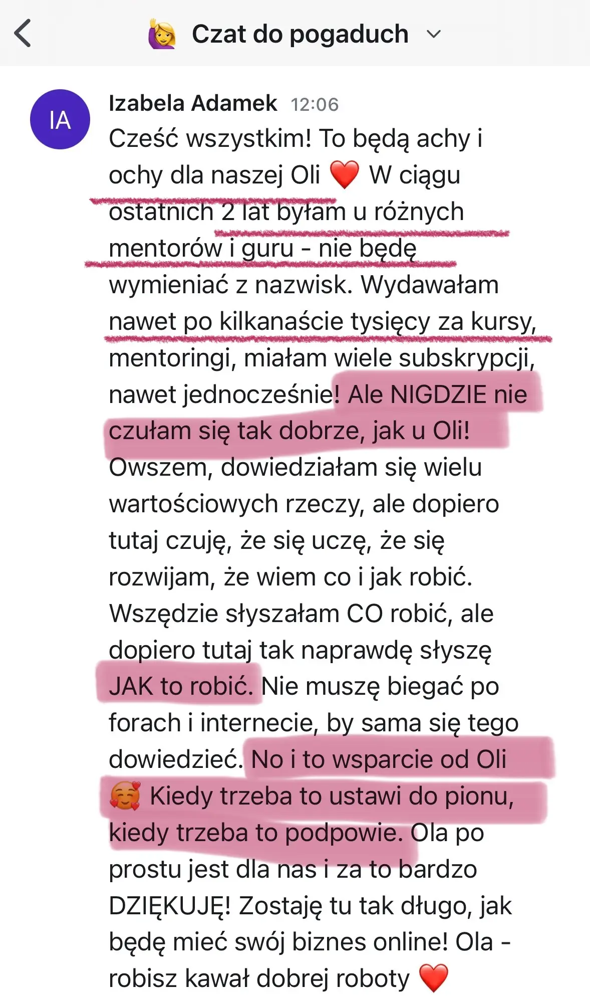 Opinia klientki platformy #WyróżnijSię 1