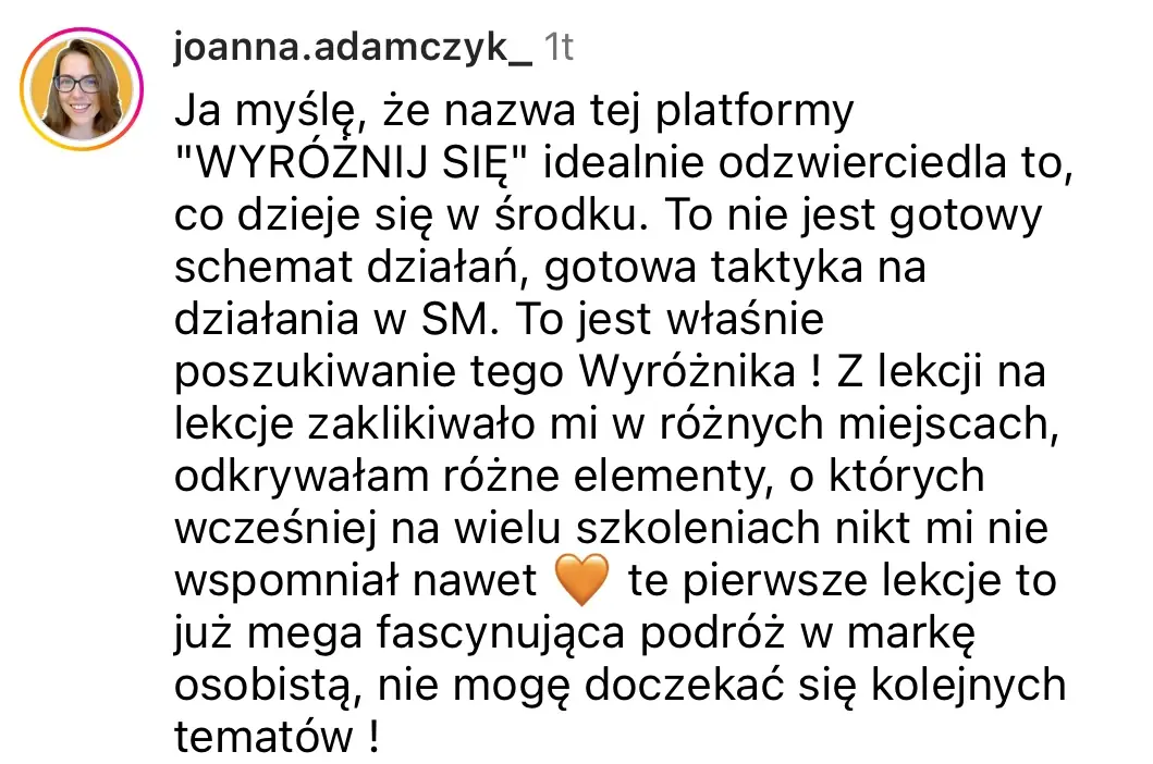 Opinia klientki platformy #WyróżnijSię 18