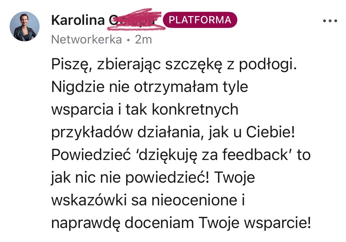 Opinia klientki platformy #WyróżnijSię