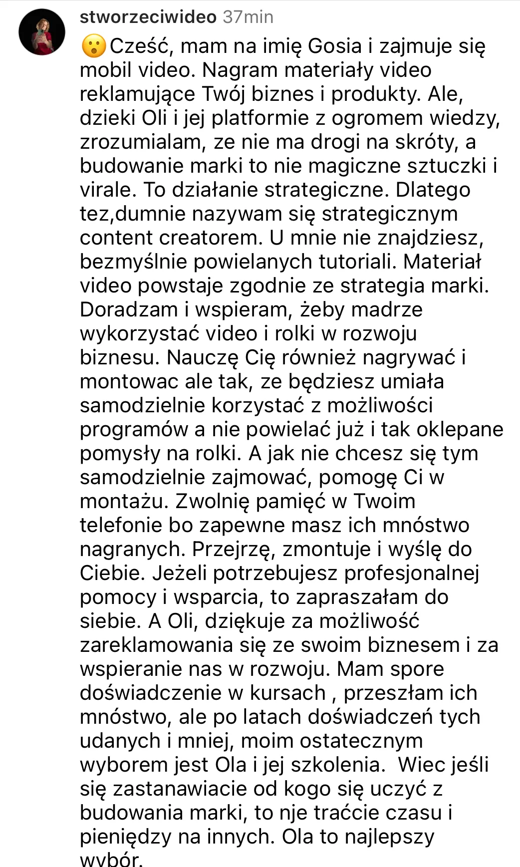 Opinia klientki platformy #WyróżnijSię
