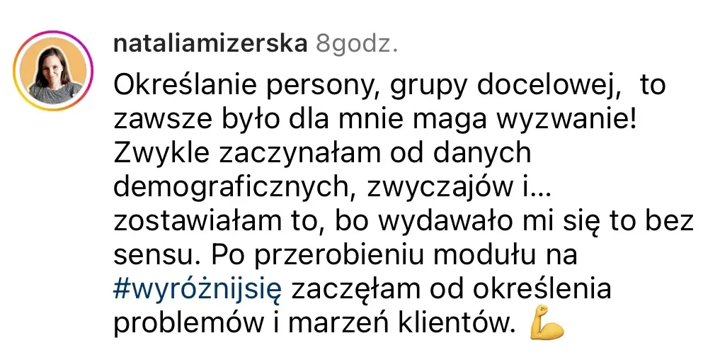 Opinia klientki platformy #WyróżnijSię