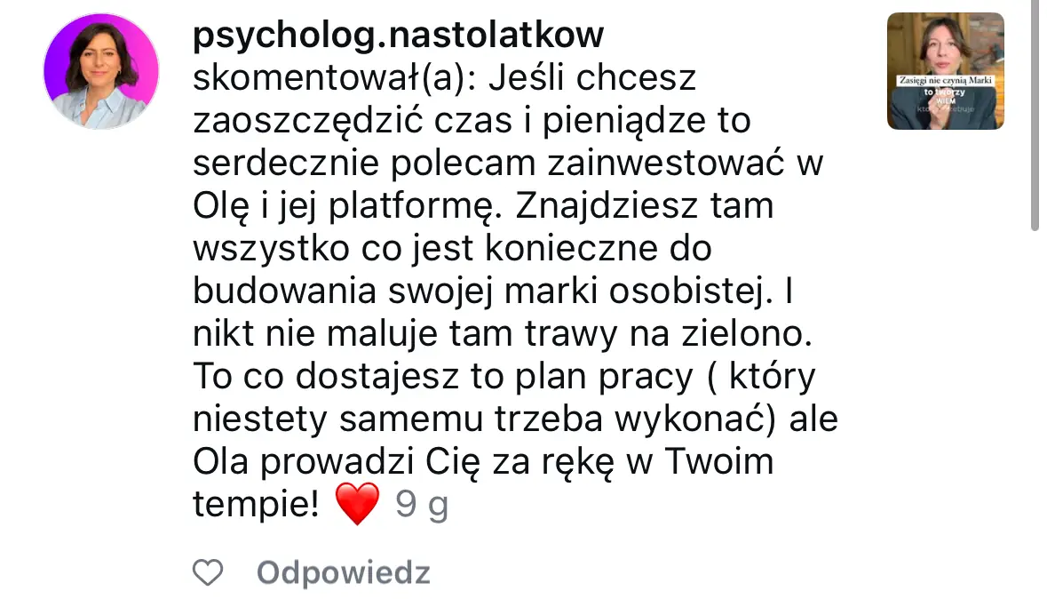 Opinia klientki platformy #WyróżnijSię 4