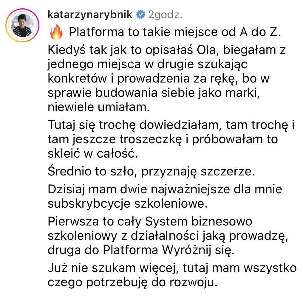 Opinia klientki platformy #WyróżnijSię 13
