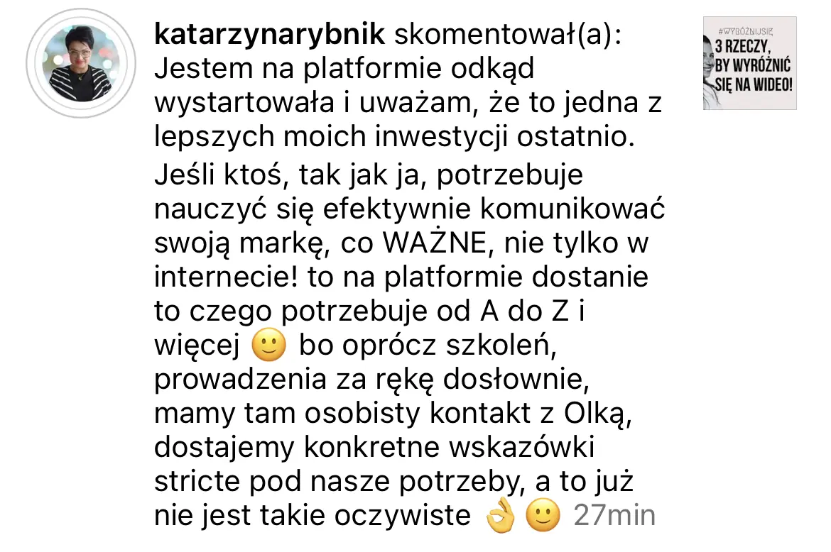 Opinia klientki platformy #WyróżnijSię 11