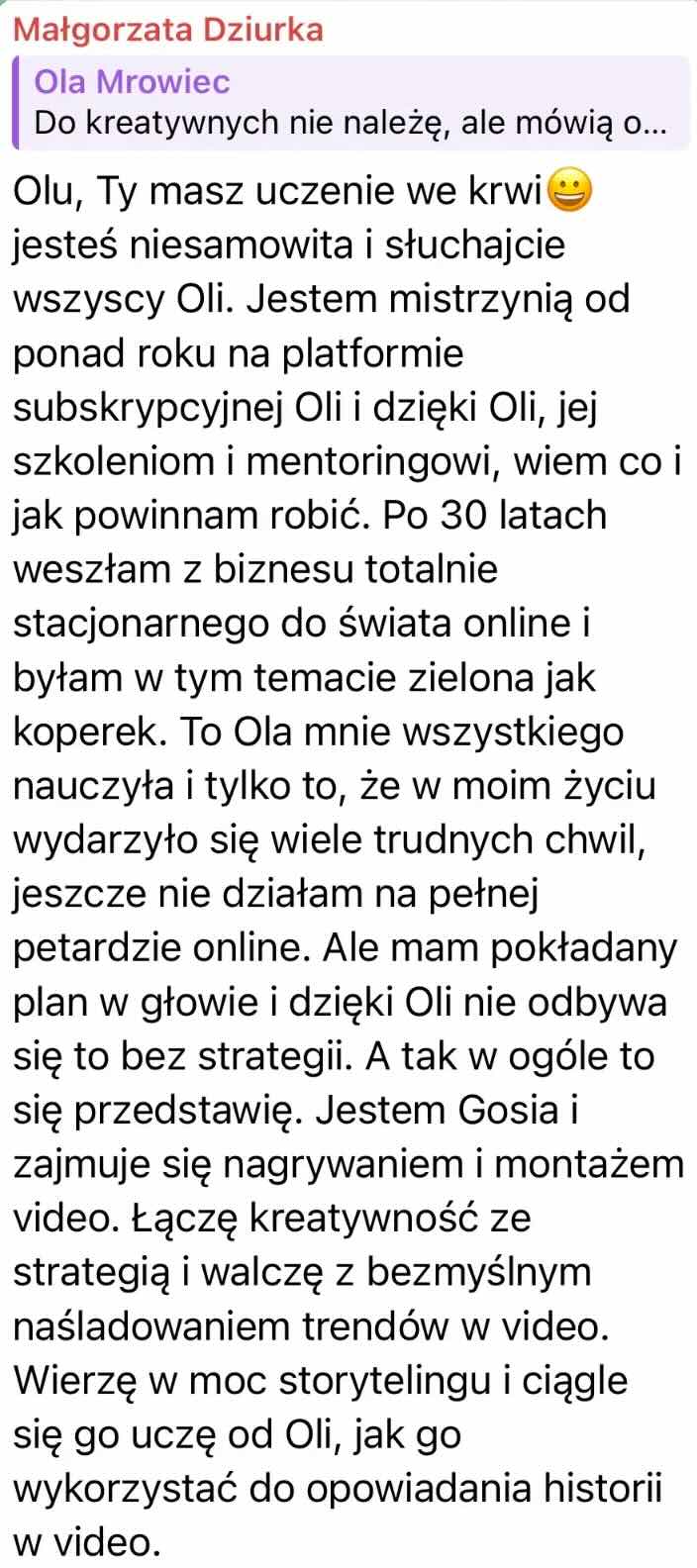 Opinia klientki platformy #WyróżnijSię 8