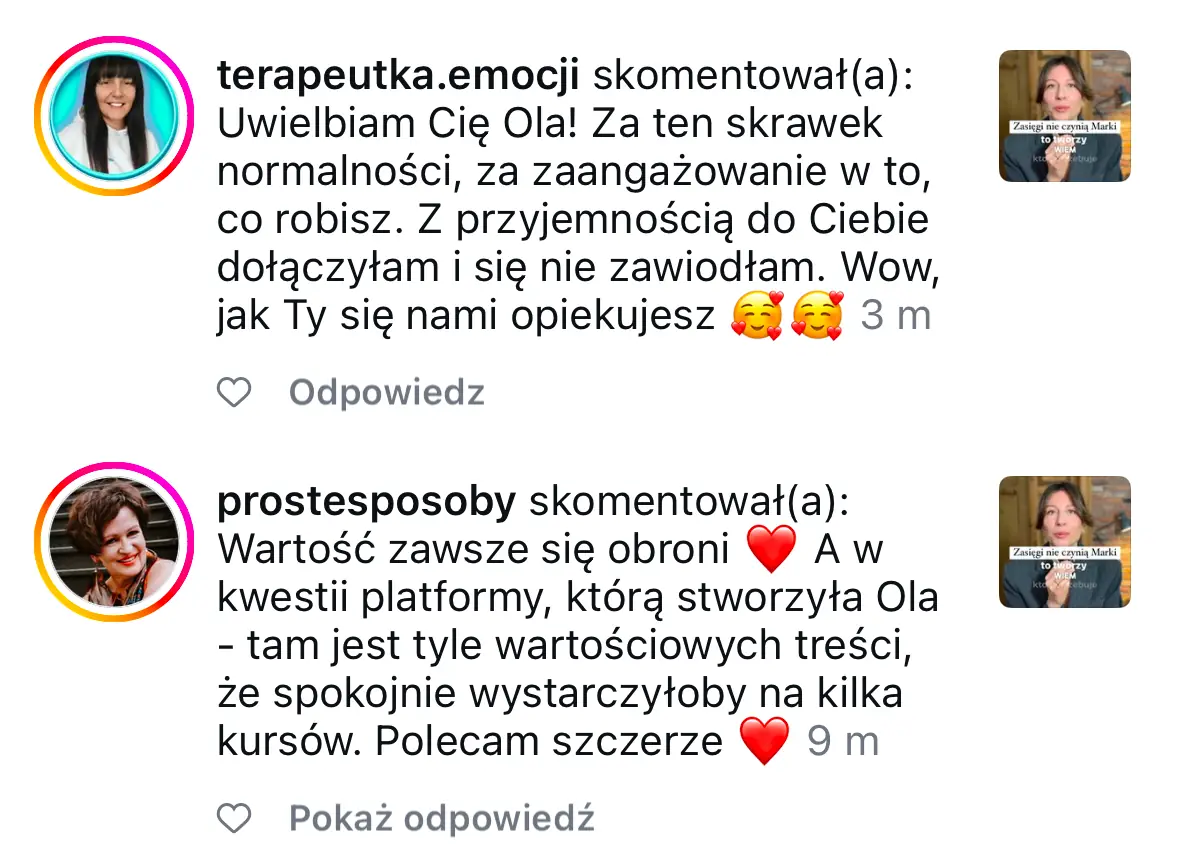 Opinia klientki platformy #WyróżnijSię 2