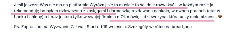 Opinia Ani o platformie #WyróżnijSię